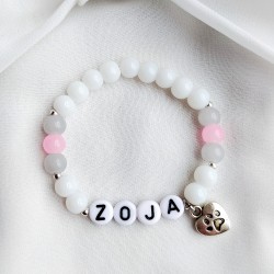 Bransoletka z koralików z imieniem dziecka