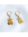Złote kolczyki z zawieszkami w kształcie Misia Złote kolczyki z zawieszkami w kształcie Misia