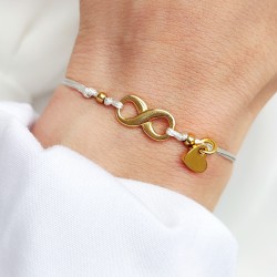 Bransoletka z zawieszką nieskończoność z serduszkiem