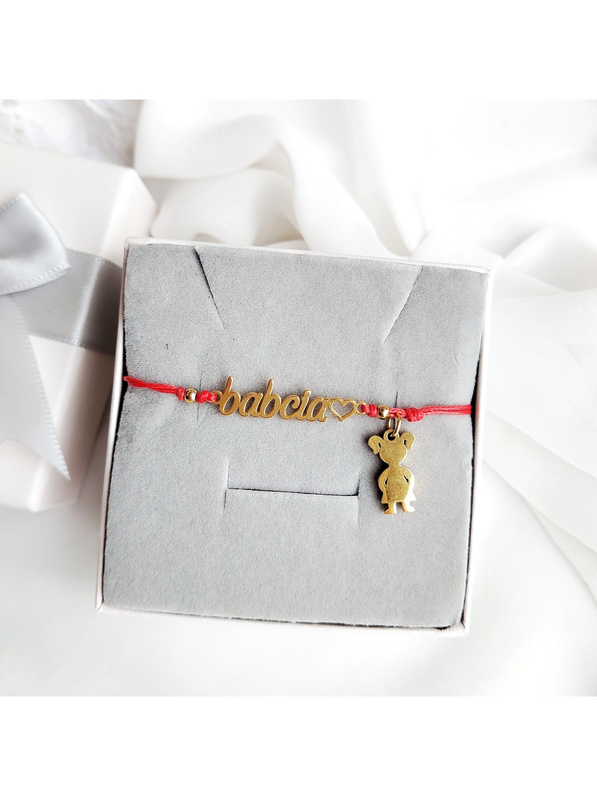 Bransoletka Babcia z Zawieszką Chłopiec lub dziewczynka z grawerem