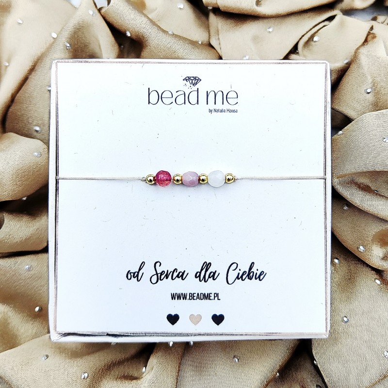 bransoletka handmade z różowym jadeitem