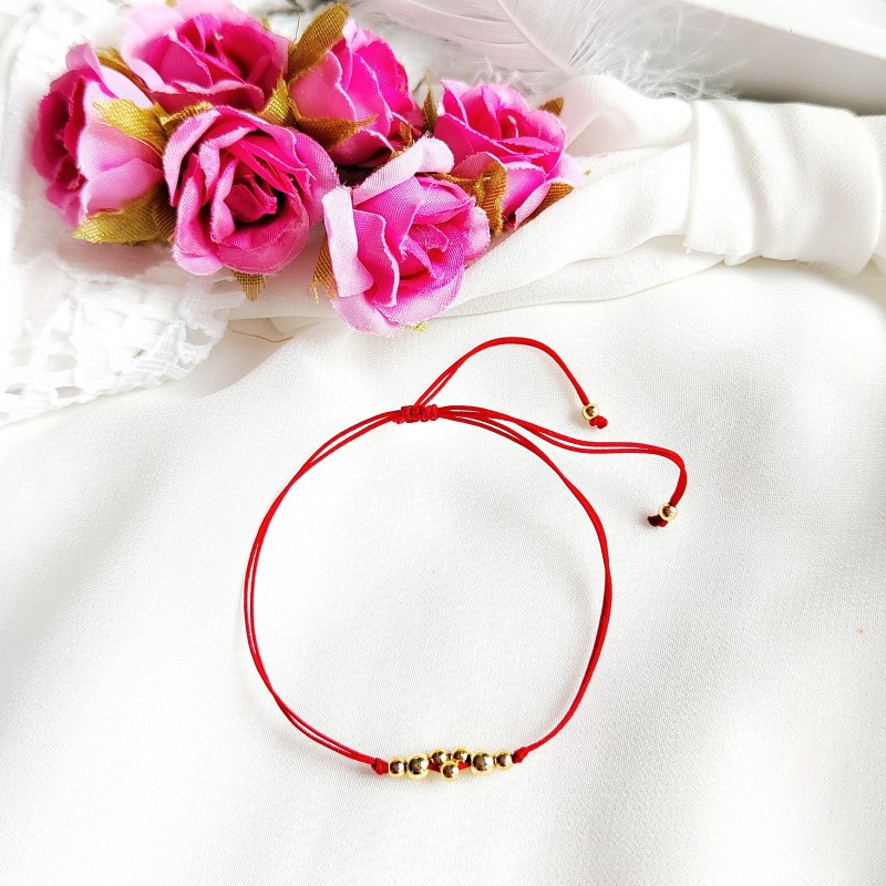 bransoletka sznurkowa z hematytem złotym bransoletka sznurkowa z hematytem złotym