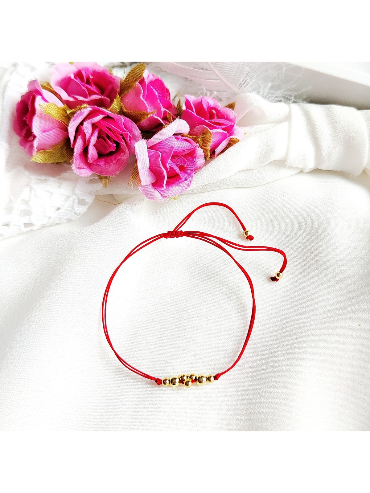 bransoletka sznurkowa z hematytem złotym bransoletka sznurkowa z hematytem złotym