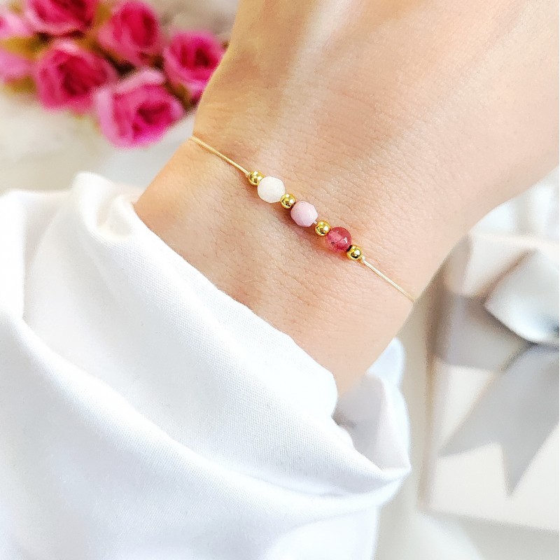 Bransoletka z jadeitem na sznurku handmade