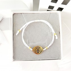 Bransoletka Komunijna Biała ze skrzydełkami Anioła