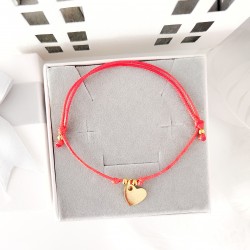 sznurkowa bransoletka z serduszkiem ze stali chirurgicznej